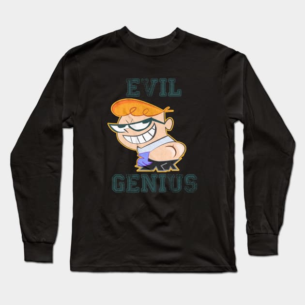 Evil Genius Vintage Long Sleeve T-Shirt by Spilled Ink